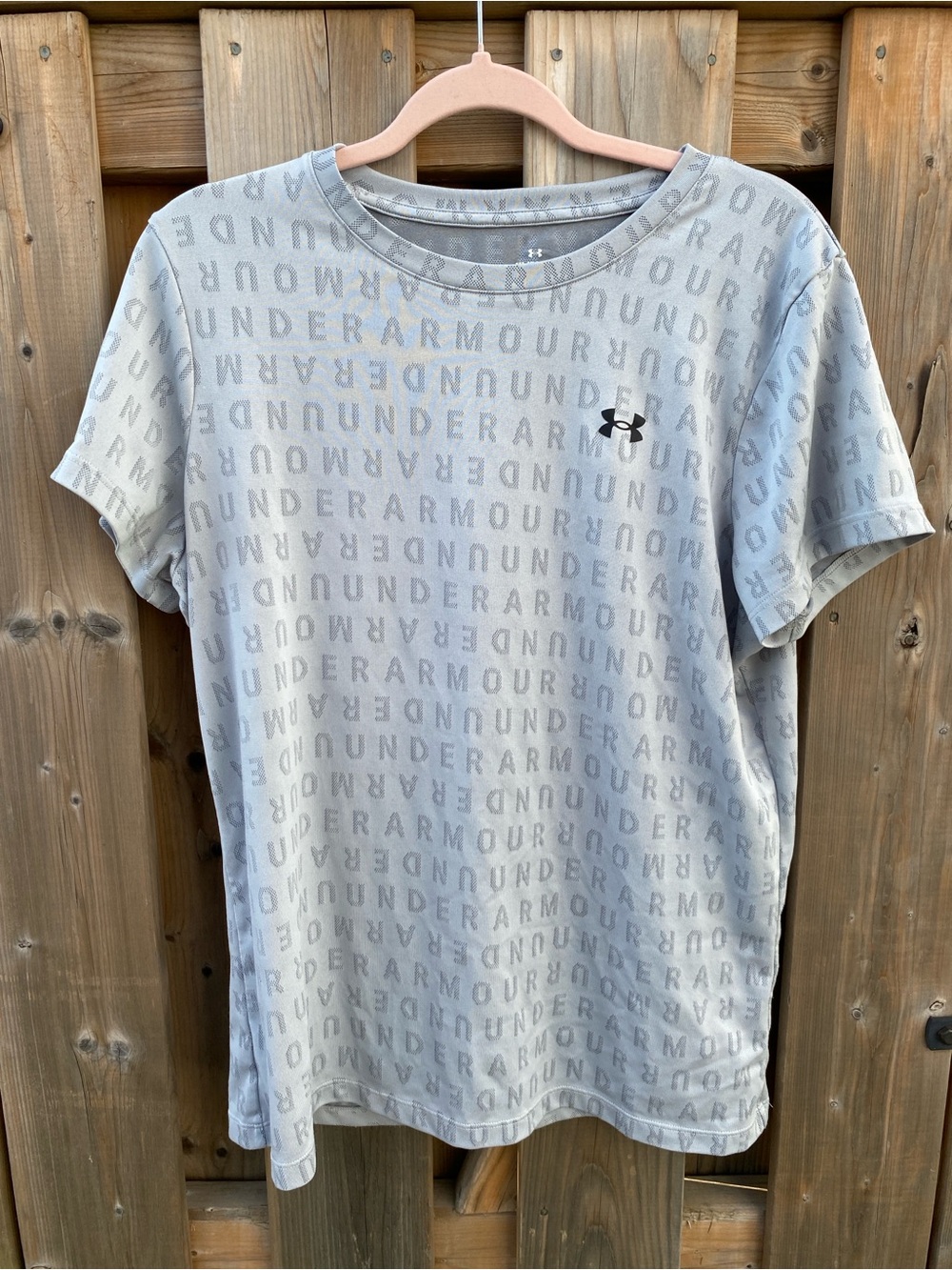 Under Armour Gray Perforated Logo Short Sleeve Tee